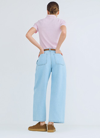 Укороченные джинсы Wide leg с ремнём