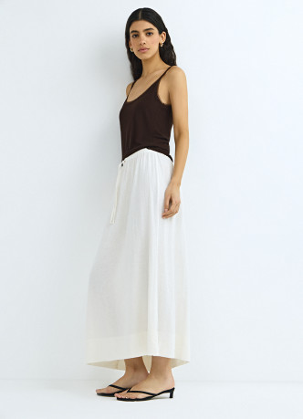 Юбка изо льна с поясом на кулиске