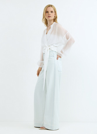 Блузка из лиоцелла с запахом