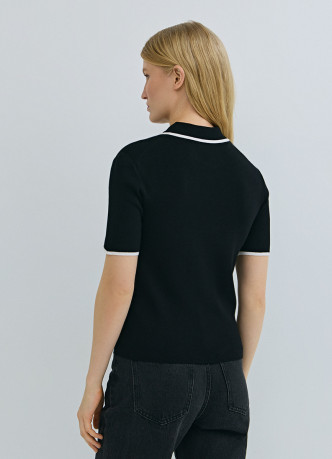 Джемпер с воротником поло на молнии