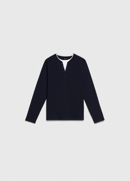 Лонгслив с имитацией футболки для мальчиков Синий 1599₽