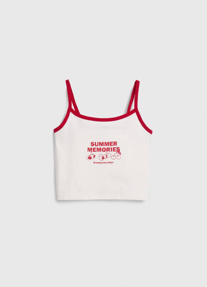 Короткий топ с принтом для девочек