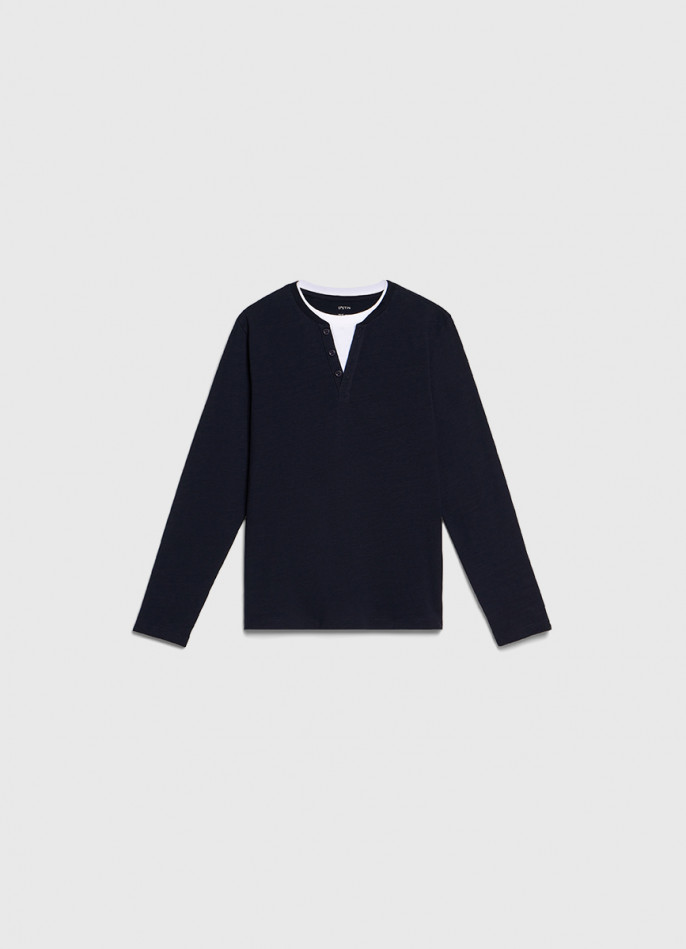 Лонгслив с имитацией футболки для мальчиков