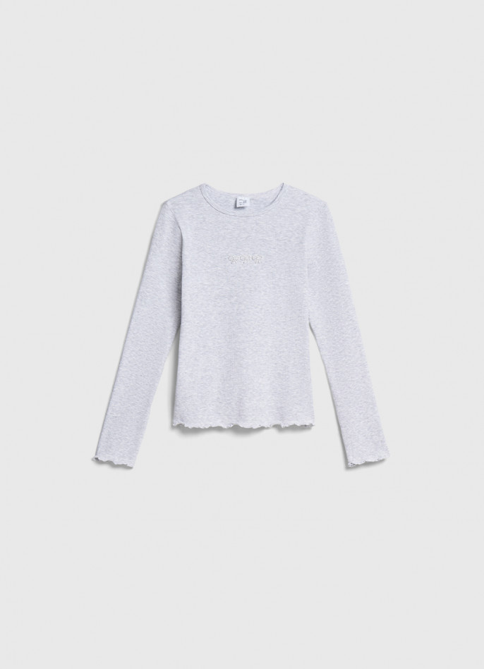 Лонгслив в рубчик для девочек