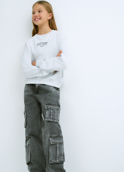 Джинсы с карго-карманами для мальчиков Серый 1999₽