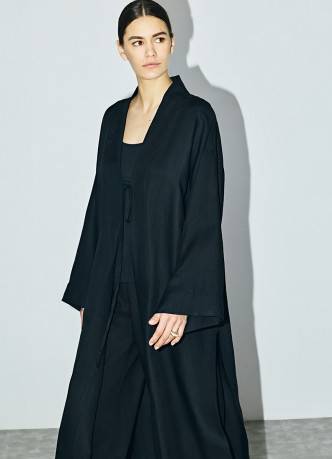 Кимоно на завязках из вискозы и льна