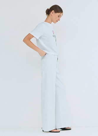 Укороченные джинсы Wide leg с высокой посадкой