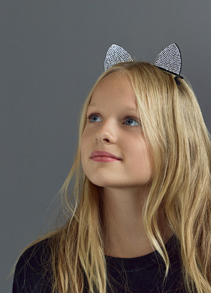 Заколки-ушки для волос со стразами для девочек 2 шт Черный 399₽