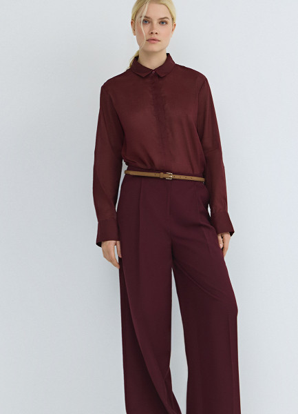 Полупрозрачная рубашка из хлопка и рами Фиолетовый 3999₽