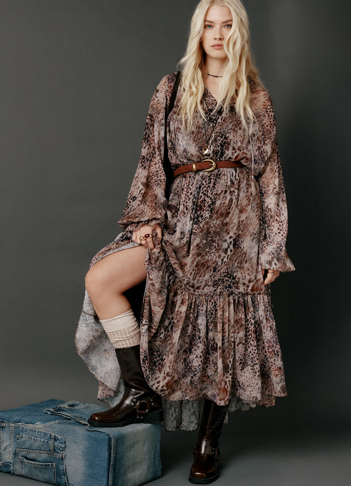 Шифоновое платье с принтом