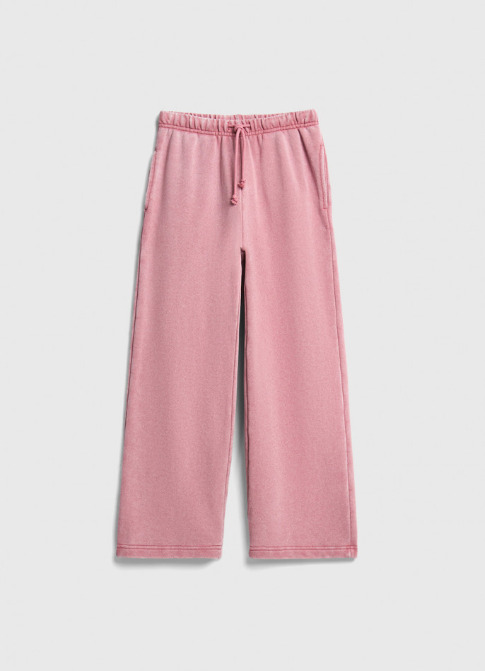 Широкие трикотажные брюки для девочек