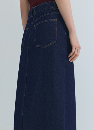 Джинсовая юбка миди