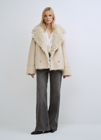 Дублёнка из искусственной замши и меха