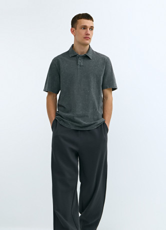 Поло из хлопка с эффектом стирки