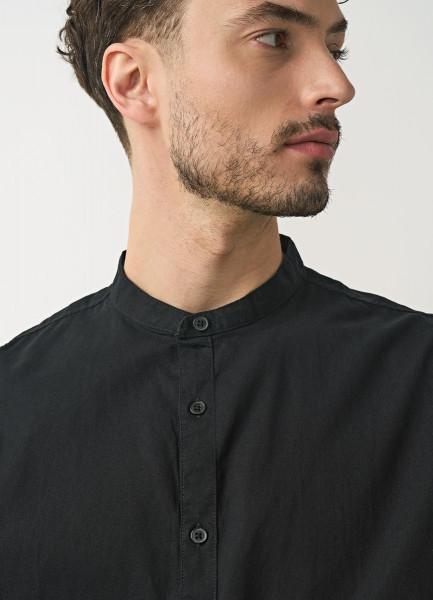 Рубашка с воротником-стойкой, Черный O`Stin MS4681O02-99, размер 54-56 - фото 5