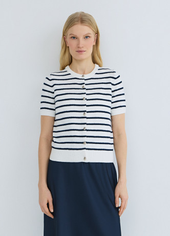 Кардиган в полоску с коротким рукавом