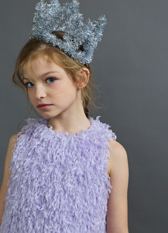 Фактурное платье мини для девочек