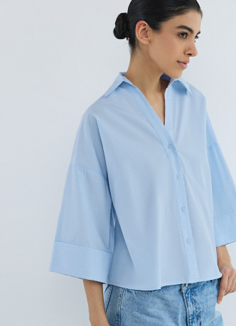 Рубашка в полоску с рукавом 3/4