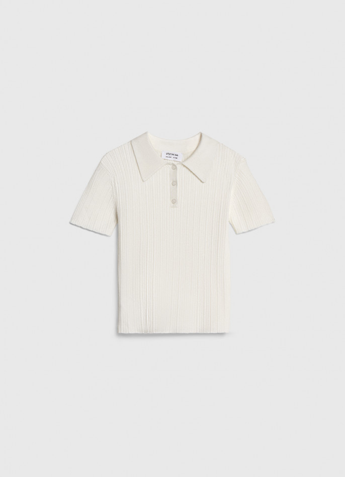 Вязаный джемпер с коротким рукавом для девочек