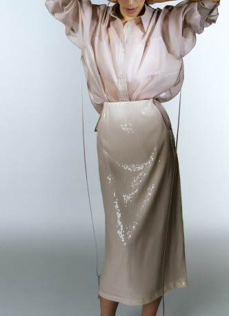 Прямая юбка с пайетками