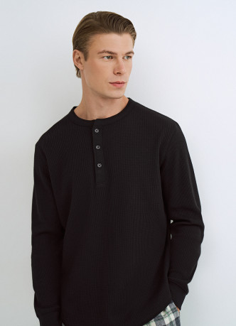 Лонгслив пижамный из текстурной ткани