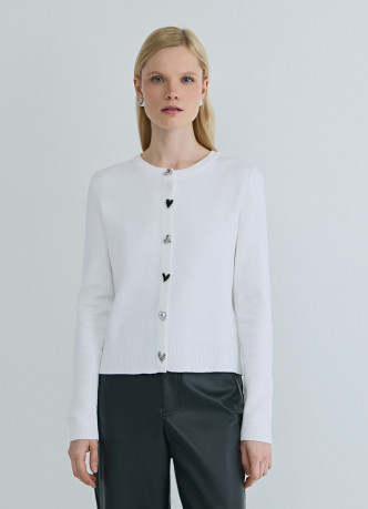 Вязаный кардиган с фигурными пуговицами