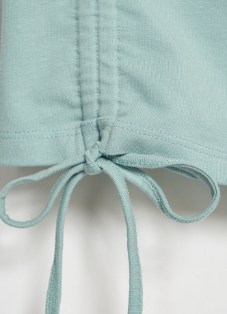 Футболка с драпировкой и завязками для девочек