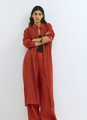 Длинная рубашка из жатой ткани