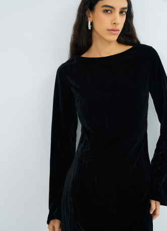 Платье мини из жатого бархата