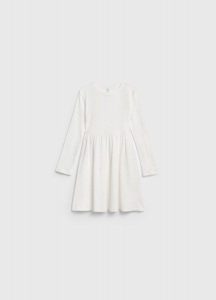 

Трикотажное платье c принтом для девочек, Белый