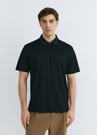 Поло из техноткани с воротником на молнии