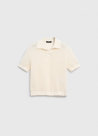 Джемпер поло из ажурной пряжи