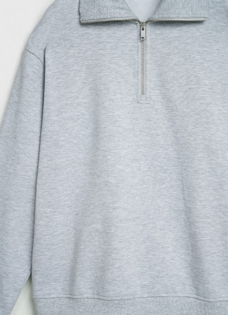 Свитшот с воротником-стойкой на молнии