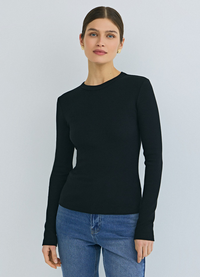 Лонгслив в рубчик