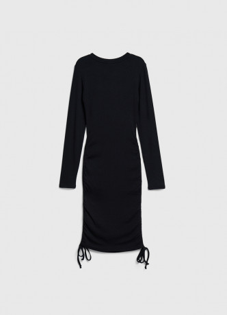 Платье в рубчик с завязками для девочек