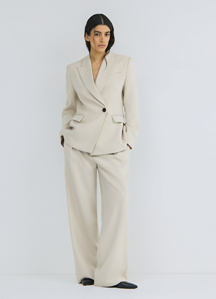 

Прямые классические брюки, Бежевый