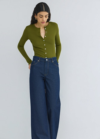 Ультраширокие джинсы Wide leg с высокой посадкой