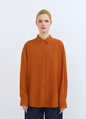 Рубашка с длинным рукавом из смесового льна