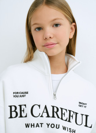 Свитшот с воротником-стойкой для девочек