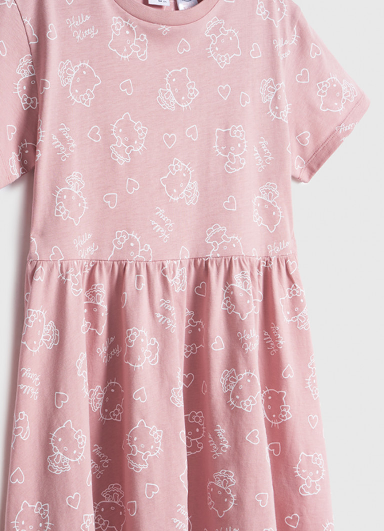 Трикотажное платье c принтом Hello Kitty для девочек (GT6925O02-P0