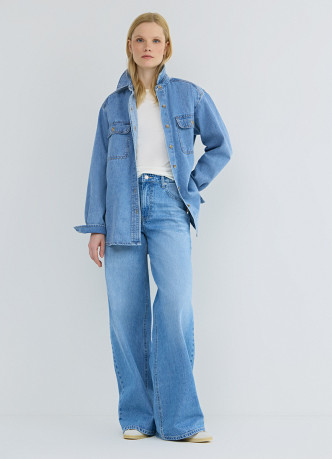 Ультраширокие джинсы с высокой посадкой