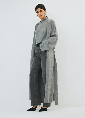 Удлинённый кардиган с поясом