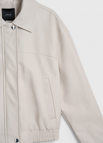 Бомбер из искусственной кожи для девочек