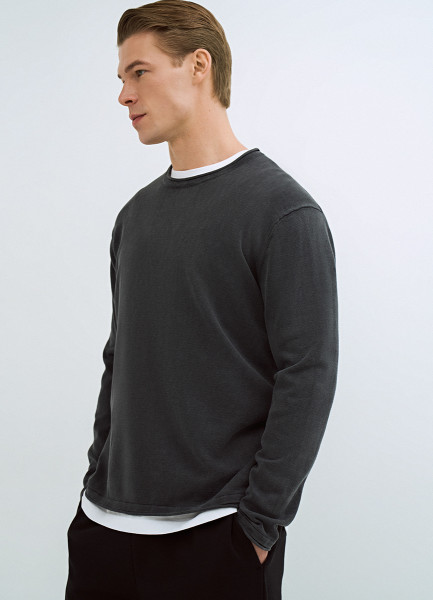 

Джемпер с эффектом стирки, Серый