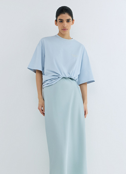 Футболка оверсайз с вышивкой, Голубой