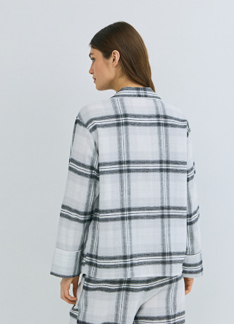 Пижамная рубашка в клетку из фланели