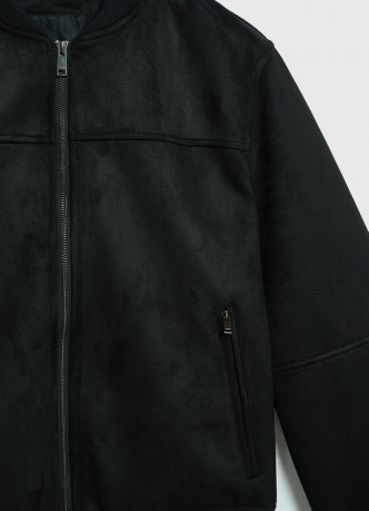 Бомбер из искусственной замши