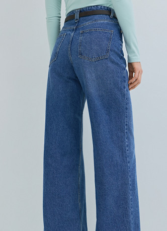 Широкие джинсы Wide leg с ремнём