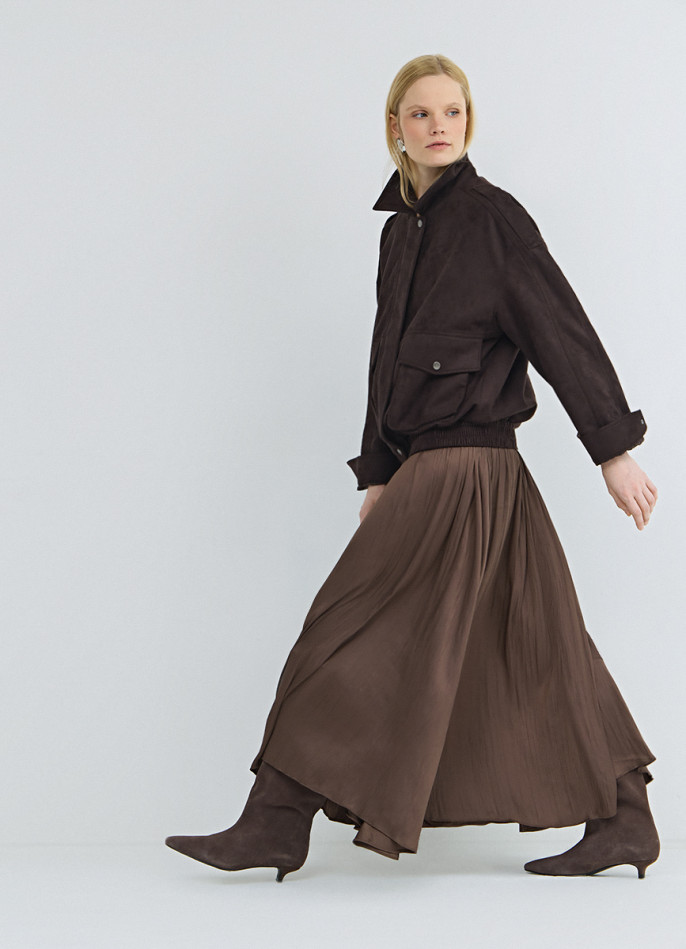 Юбка из ткани с жатым эффектом