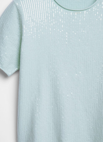 Джемпер с пайетками и коротким рукавом